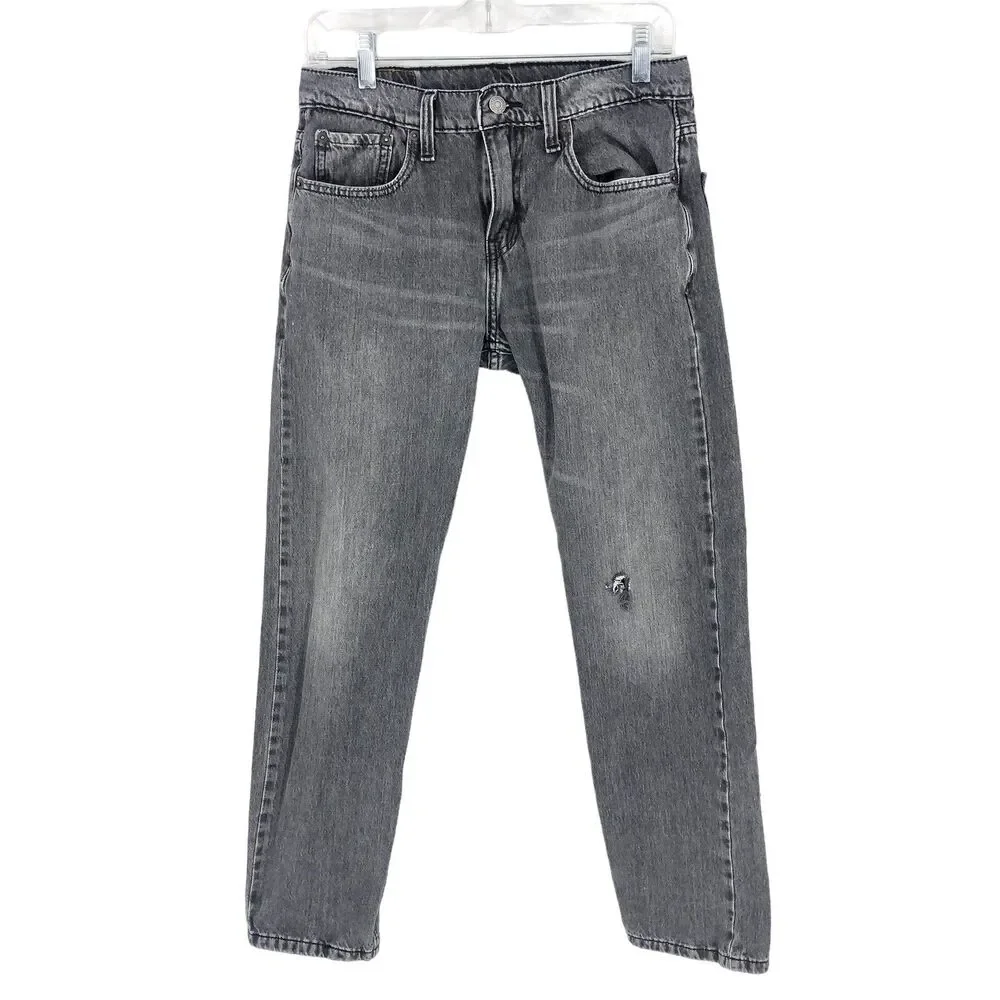 Levis 502 Jeans 29 Waist Black 29x30 Mens Regular Taper Red Tab Denim (29x28)